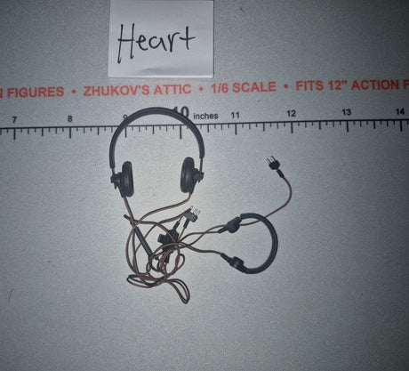 1/6 Scale WWII German Tanker Headphones and Throat Mic Set - Dragon
