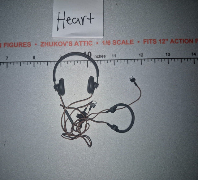 1/6 Scale WWII German Tanker Headphones and Throat Mic Set - Dragon