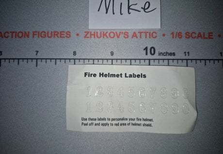 1/6 Scale Fire Helmet Number Labels Sheet