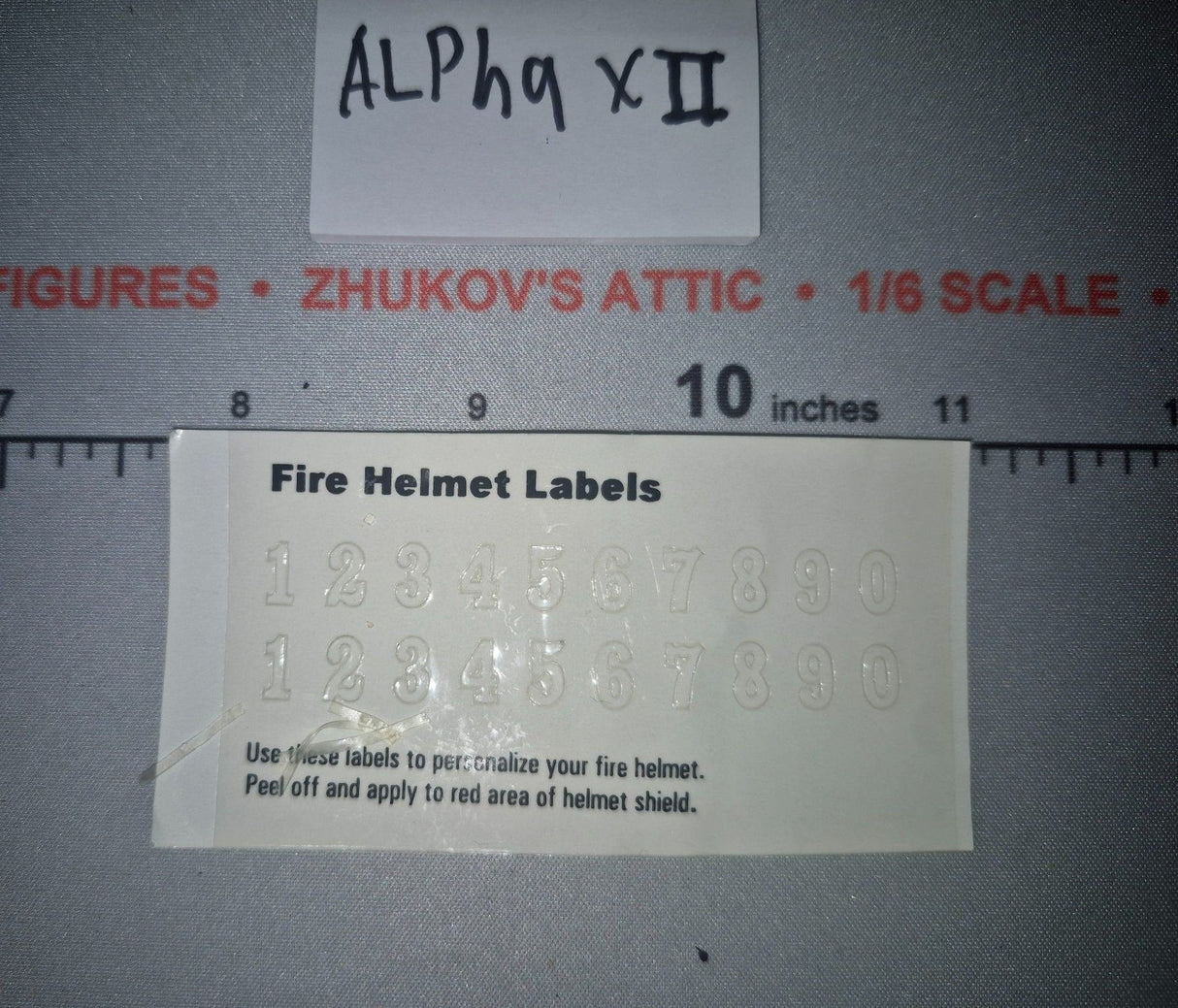 1/6 Scale Fire Helmet Number Labels Sheet