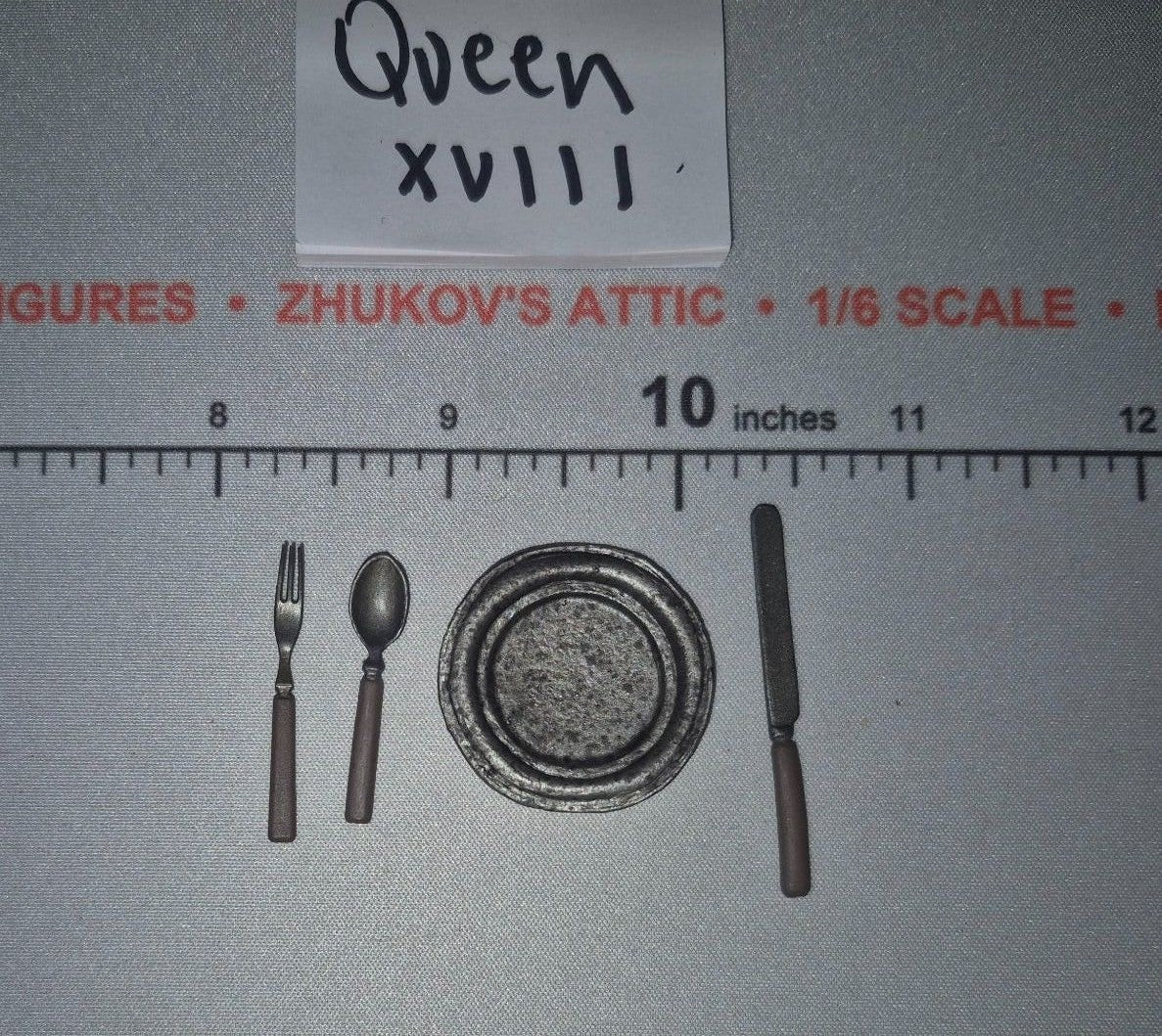 1/6 Scale Civil War Western Plate Fork Spoon and Knife - Sideshow