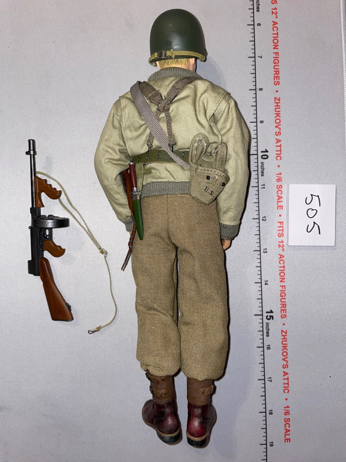 1:6 Scale WWII US Infantry Dressed Figure with Thompson Submachine Gun