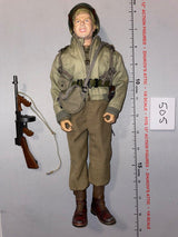 1:6 Scale WWII US Infantry Dressed Figure with Thompson Submachine Gun
