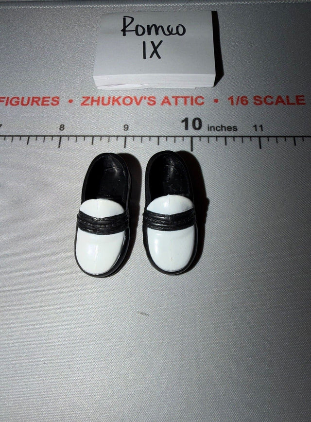 1/6 Scale Modern Era Black and White Two-Tone Civilian Shoes