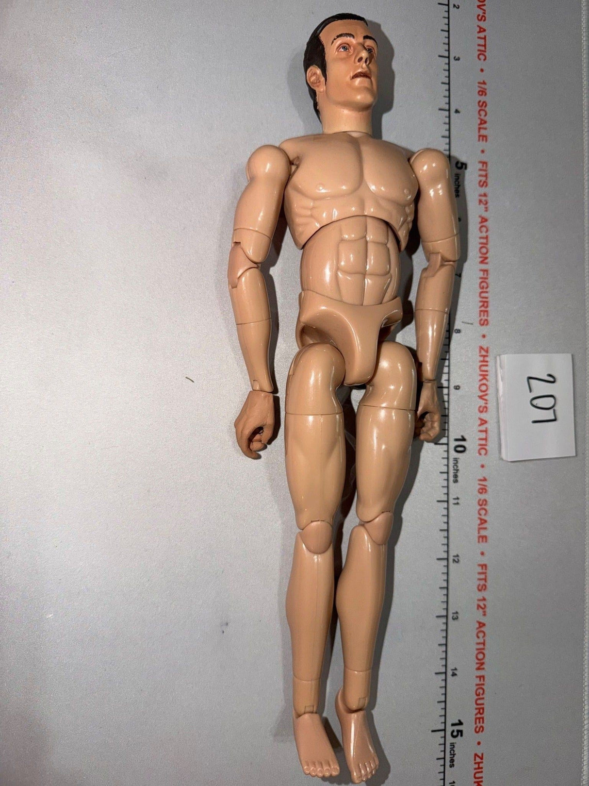 1/6 Scale Nude Male Action Figure Body with Civil War Head Sculpt - Sideshow