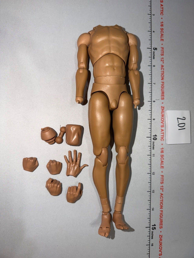 1/6 Scale Nude Male Action Figure Body with Interchangeable Hands