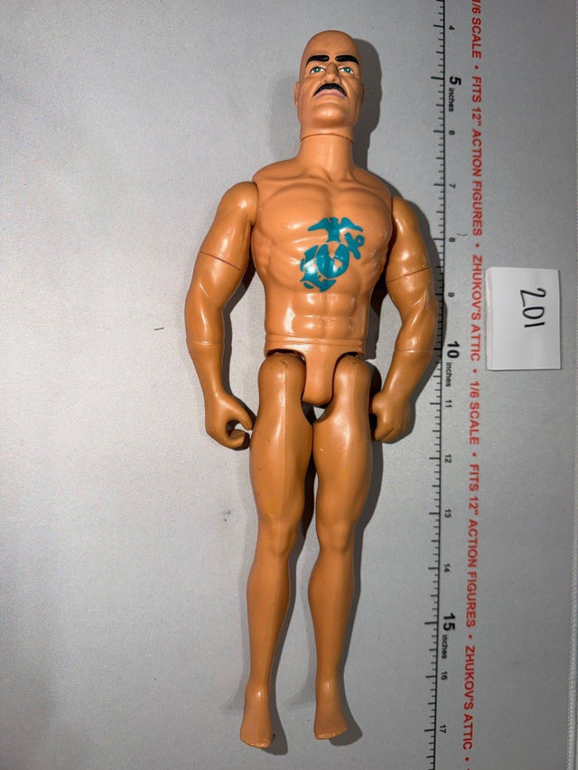 1/6 Scale Nude Male Action Figure Body with USMC Tattoo - GI Joe