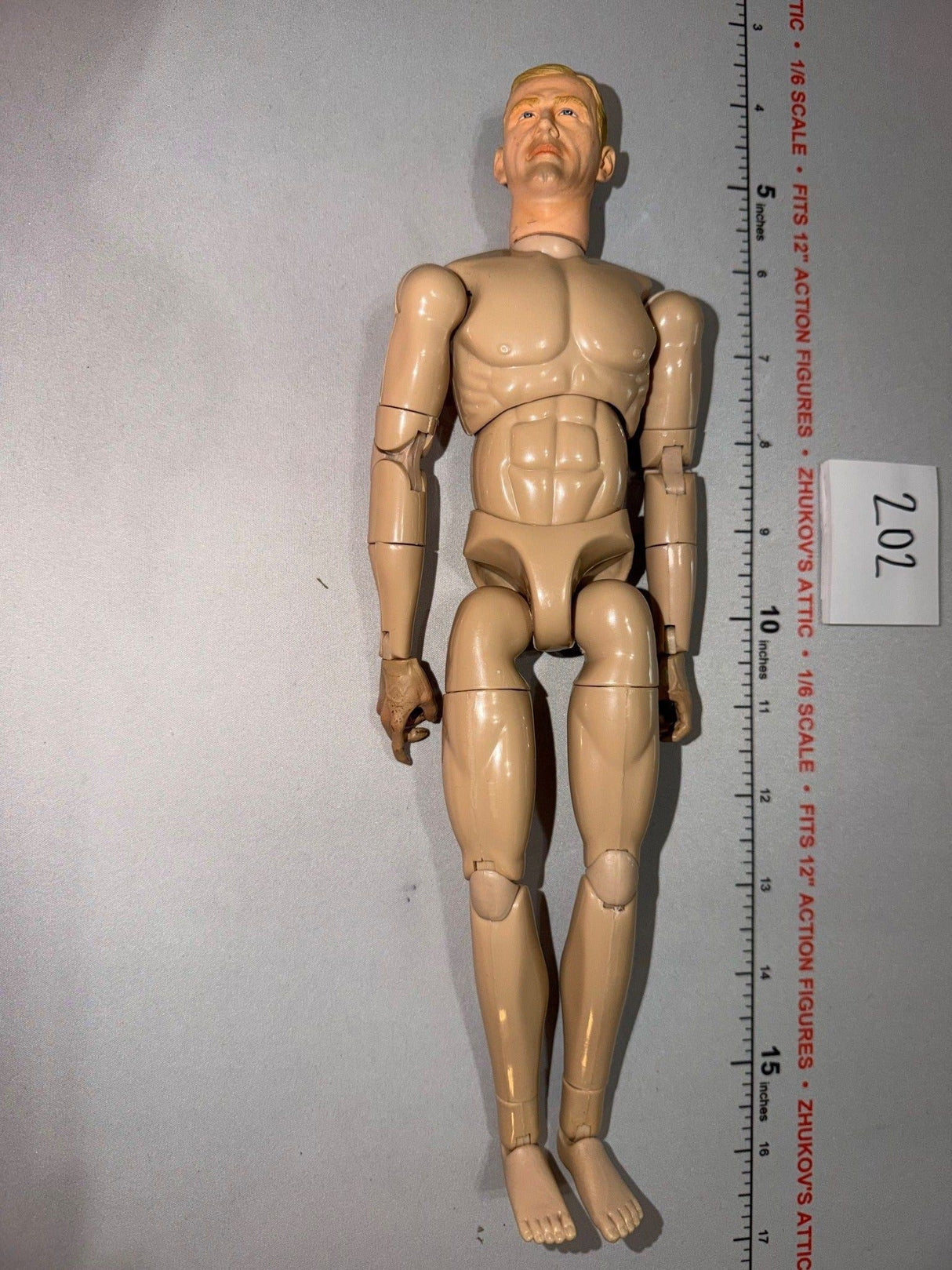 1/6 Scale Nude Male Action Figure Body with Blonde Head Sculpt