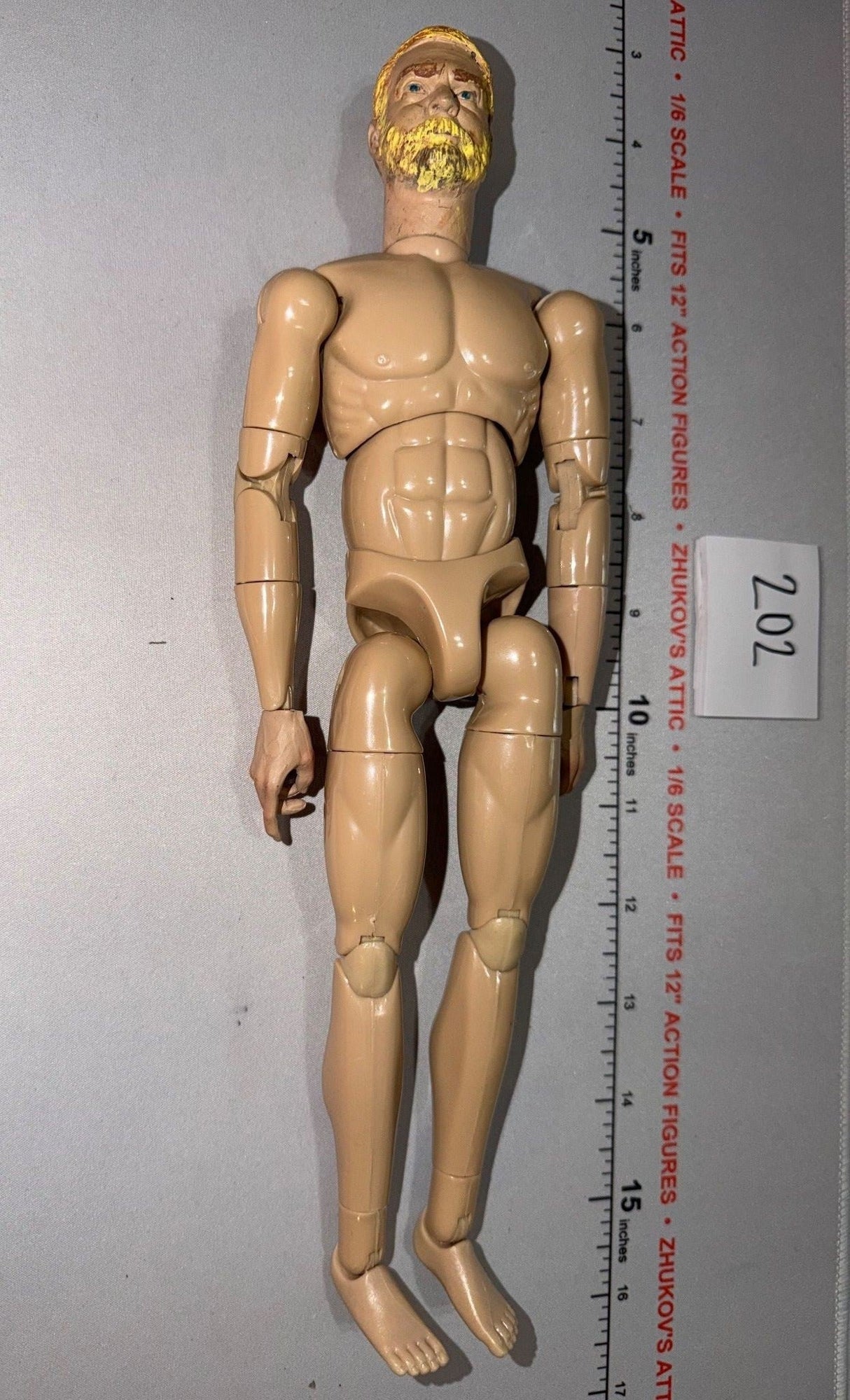 1/6 Scale Nude Male Action Figure Western Body with Bearded Head Sculpt - Sideshow