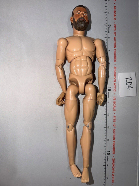 1/6 Scale Sideshow Nude Male Action Figure Body with Bearded Head Sculpt - Civil War Grant