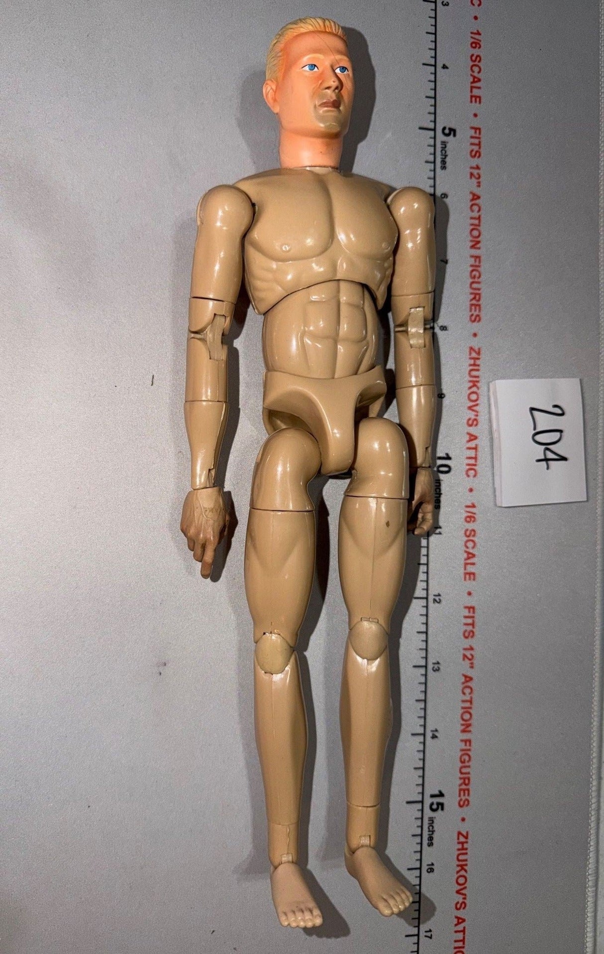 1/6 Scale Nude Male Action Figure Body with Blonde Head Sculpt