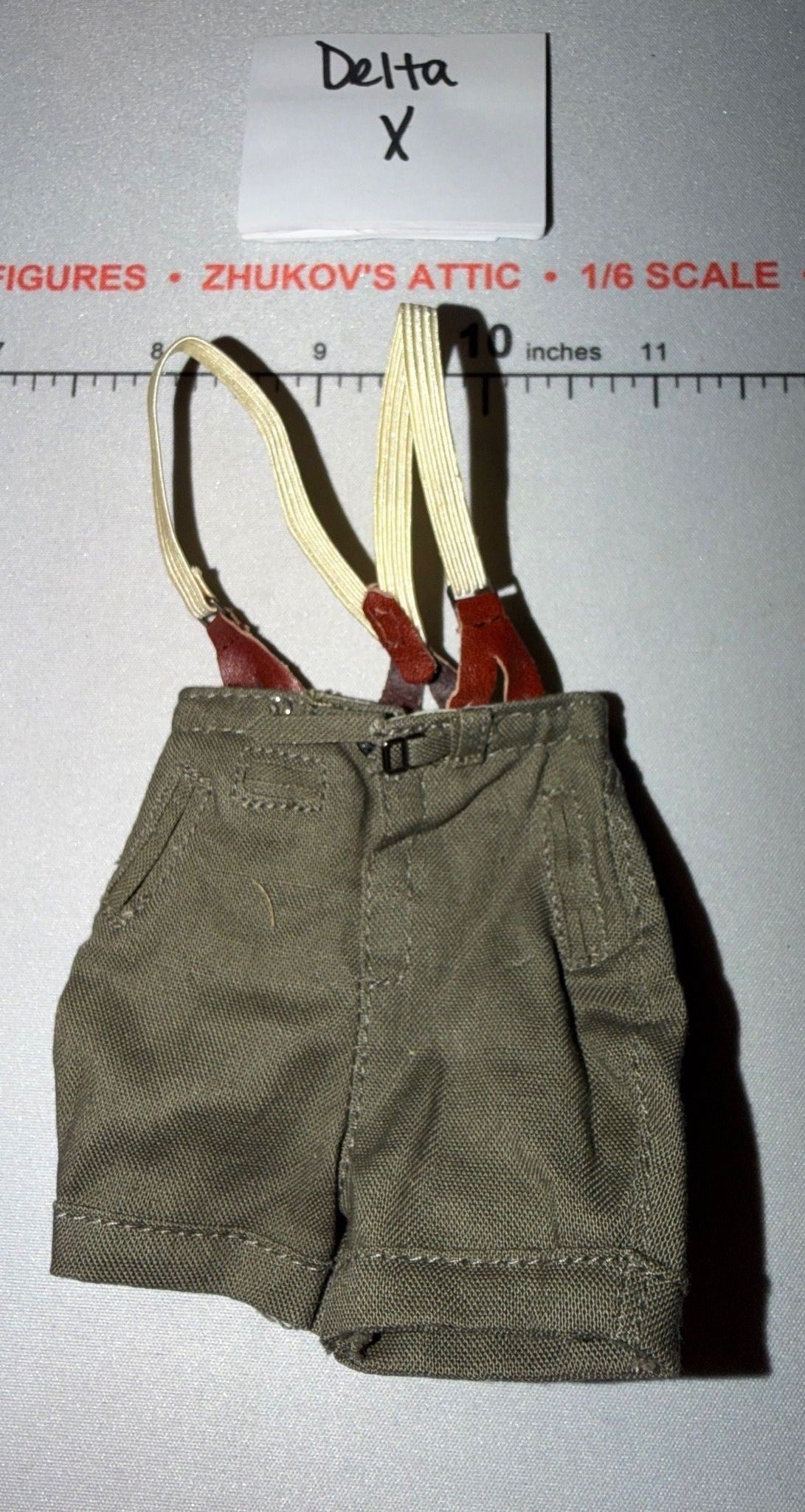 1/6 Scale WWII German Afrika Korps Shorts with Suspenders