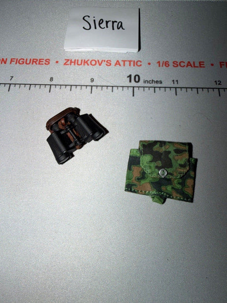 1/6 Scale WWII German Era Binoculars with Camouflage Pouch