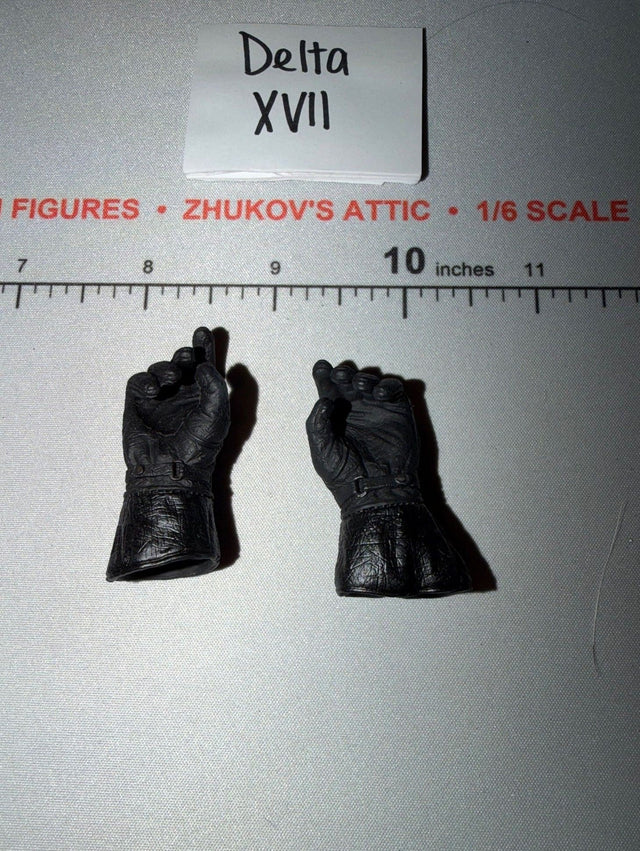 1/6 Scale Modern Military Black Gloved Hand Pair