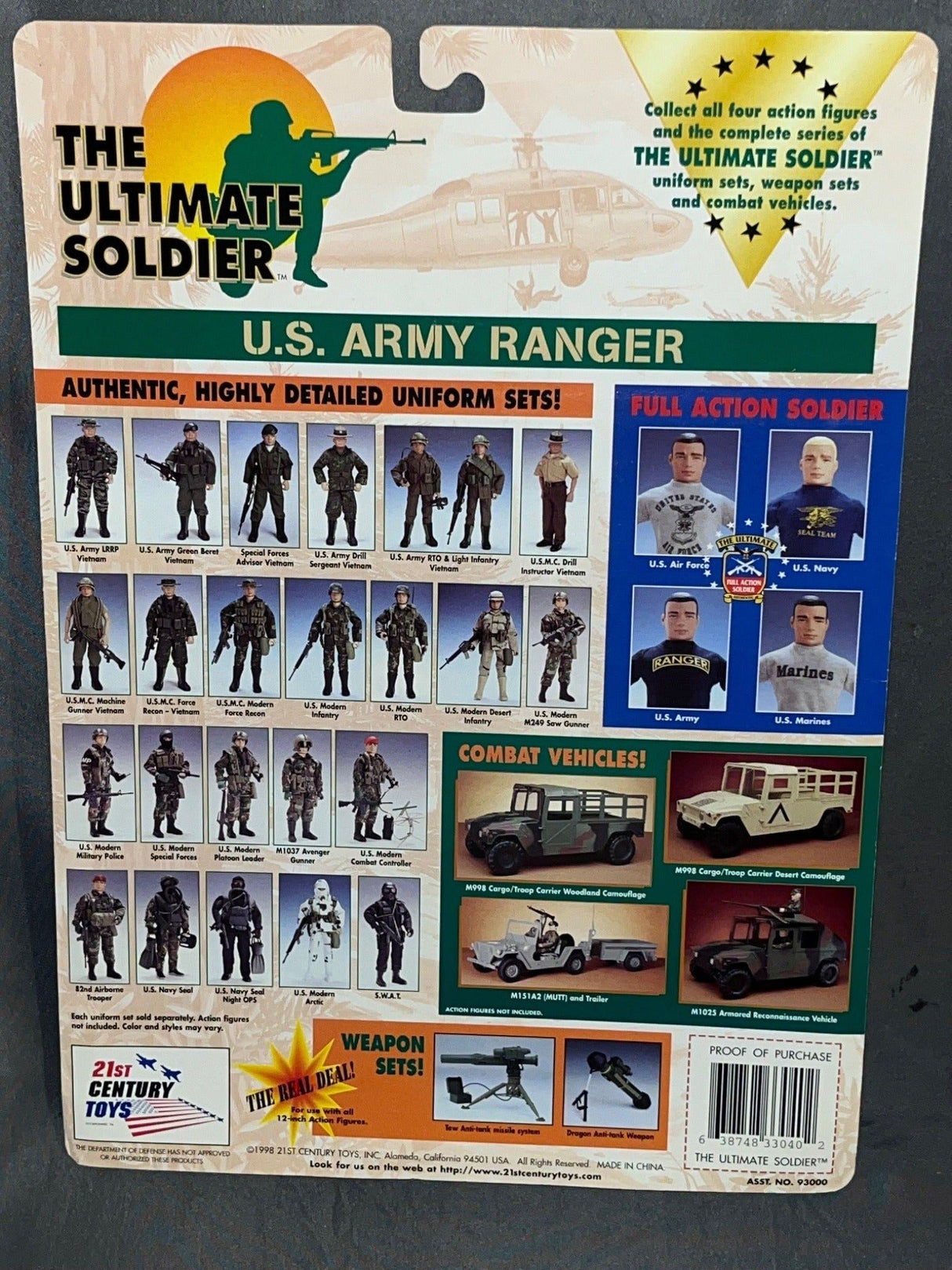 1/6 Scale Ultimate Soldier Modern U.S. Army Ranger Field Gear Set - NIB