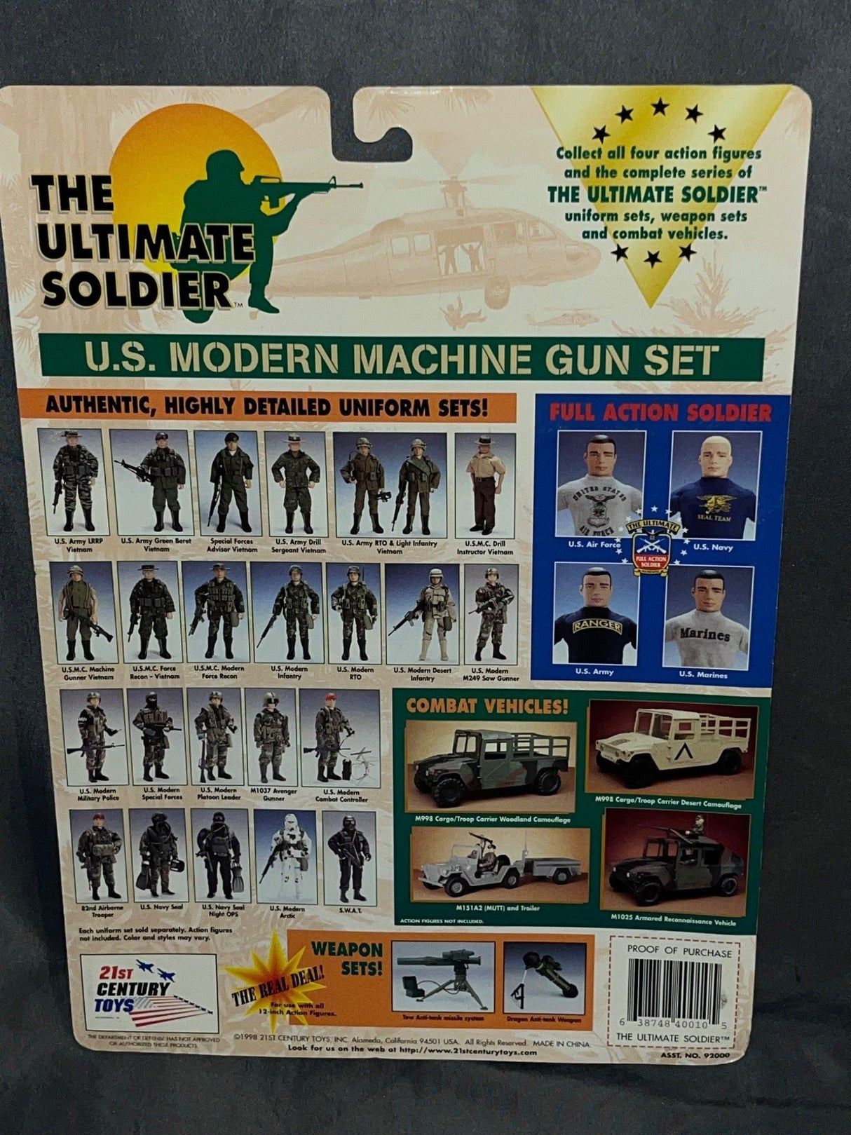1/6 Scale Ultimate Soldier U.S. Modern Machine Gun Weapon Set - NIB
