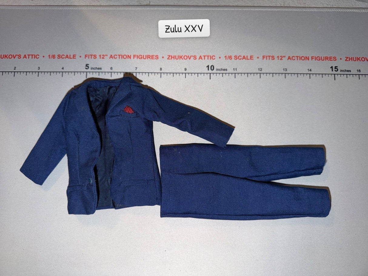 1/6 Scale Modern Era Blue Suit Jacket and Trousers Set