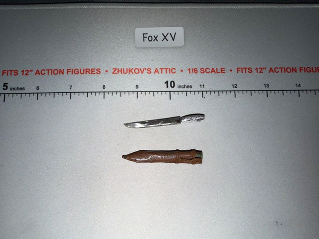 1/6 Scale Medieval Knife - Metal / Leather Sheath
