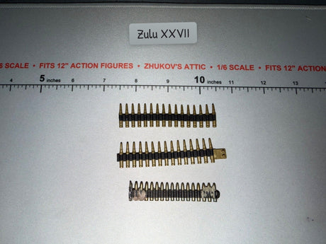 1/6 Scale WWII US Machine Gun Ammunition Belt Set . 50 Caliber