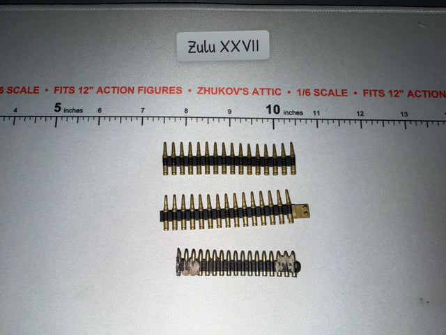 1/6 Scale WWII US Machine Gun Ammunition Belt Set . 50 Caliber