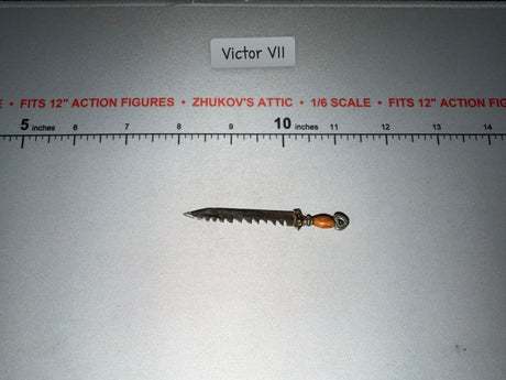 1/6 Scale Fantasy Era Serrated Fighting Knife with Decorative Handle