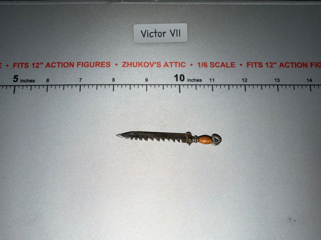 1/6 Scale Fantasy Era Serrated Fighting Knife with Decorative Handle