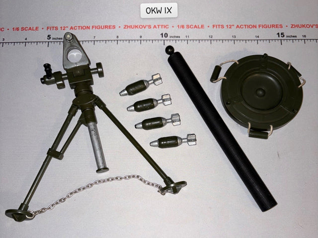 1/6 Scale Vietnam Mortar Set with Tripod and Rounds
