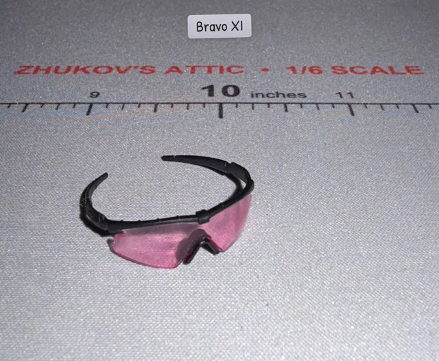 1/6 Scale Modern Era Tactical Glasses with Pink Lenses