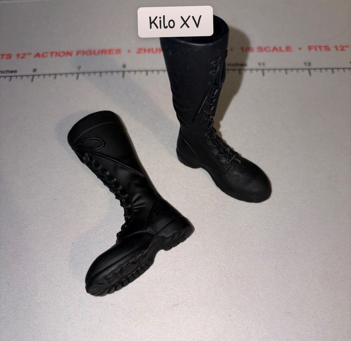 1/6 Scale Modern Era Tall Black Lace Up Boots