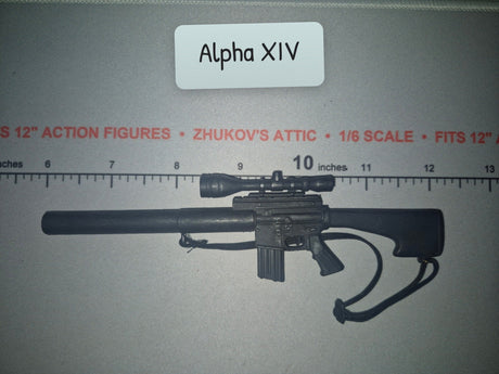 1/6 Scale Modern Era Sniper Rifle with Suppressor and Scope