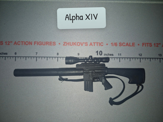 1/6 Scale Modern Era Sniper Rifle with Suppressor and Scope