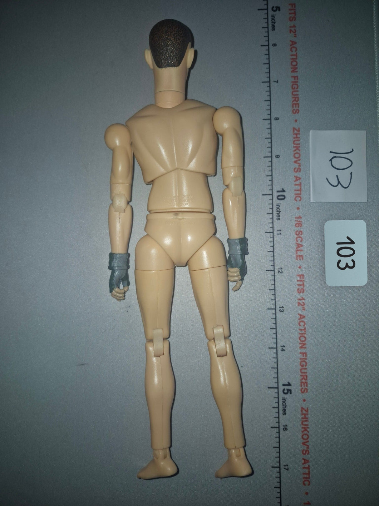 1/6 Scale Nude Male Action Figure Basic Body with Tactical Gloves - BBI