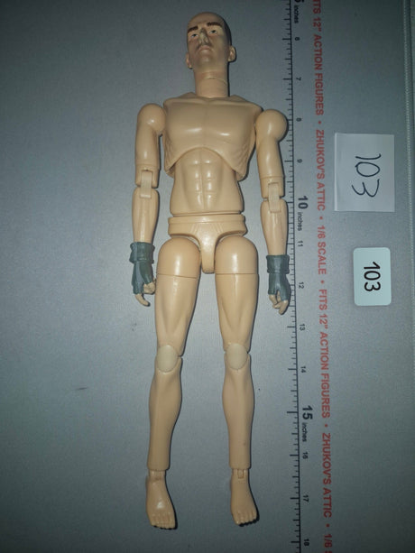 1/6 Scale Nude Male Action Figure Basic Body with Tactical Gloves - BBI