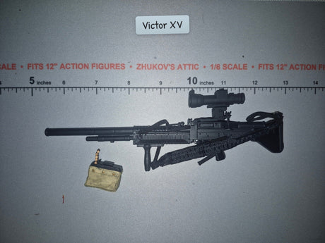 1/6 Scale Modern Era M60 Machine Gun with Optic Sight and Ammunition Pouch