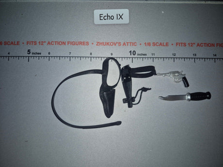1/6 Scale Vintage Remake Pistol, Shoulder Holster, Knife and Sheath - GI Joe