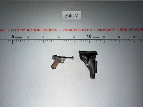 1/6 Scale WWII German Luger Sidearm and Holster Set