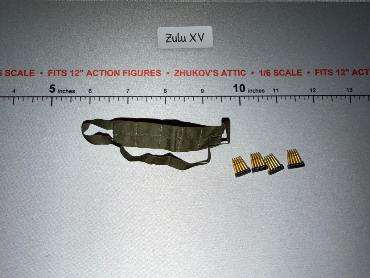1/6 Scale WWII British Rifle Ammunition Stripper Clips and Bandolier Set
