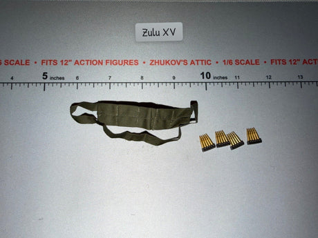 1/6 Scale WWII British Rifle Ammunition Stripper Clips and Bandolier Set