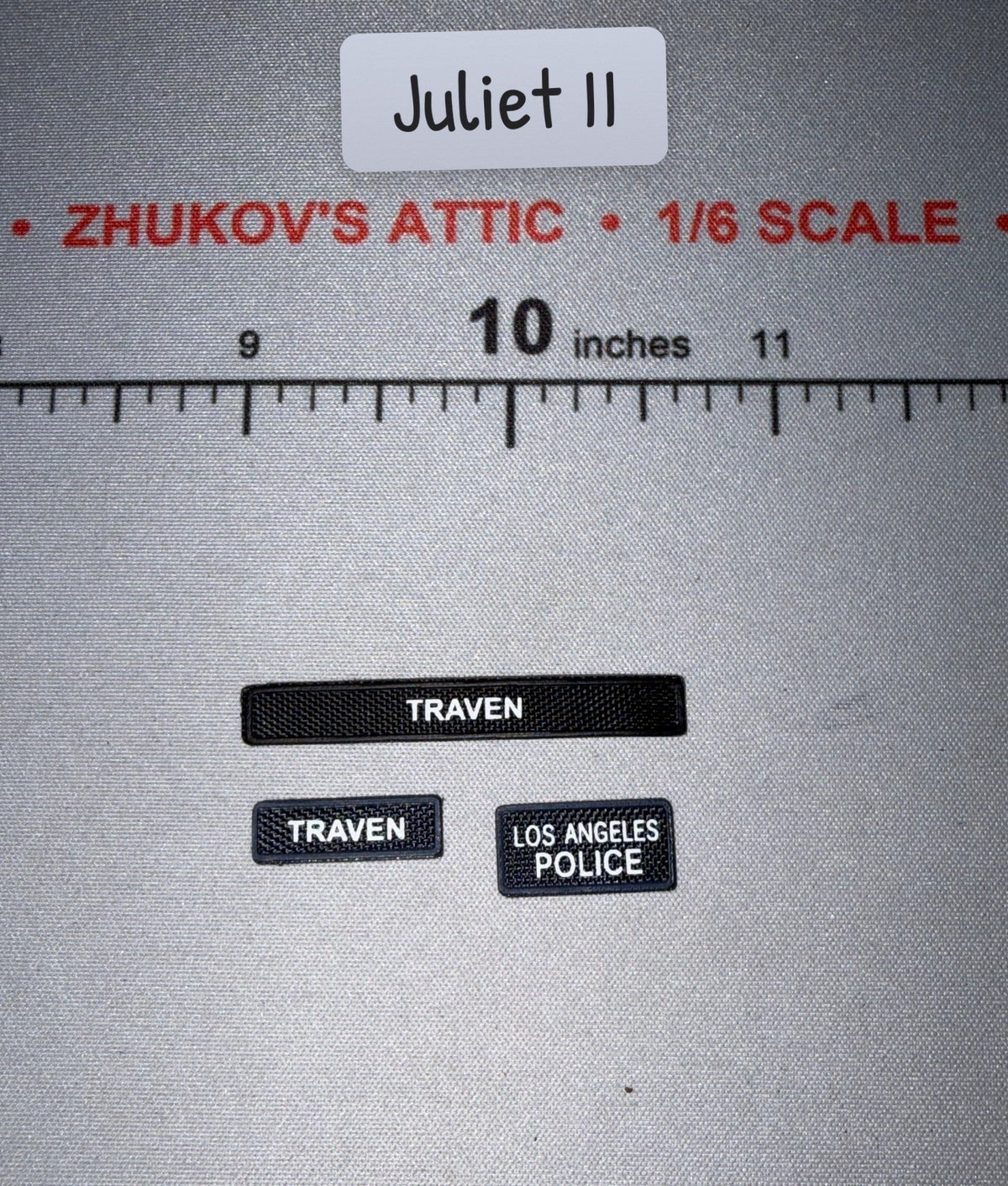1/6 Scale Modern Era Los Angeles Police Name Tape and Patch Set