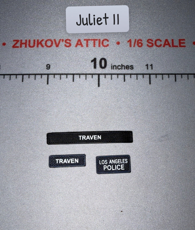 1/6 Scale Modern Era Los Angeles Police Name Tape and Patch Set