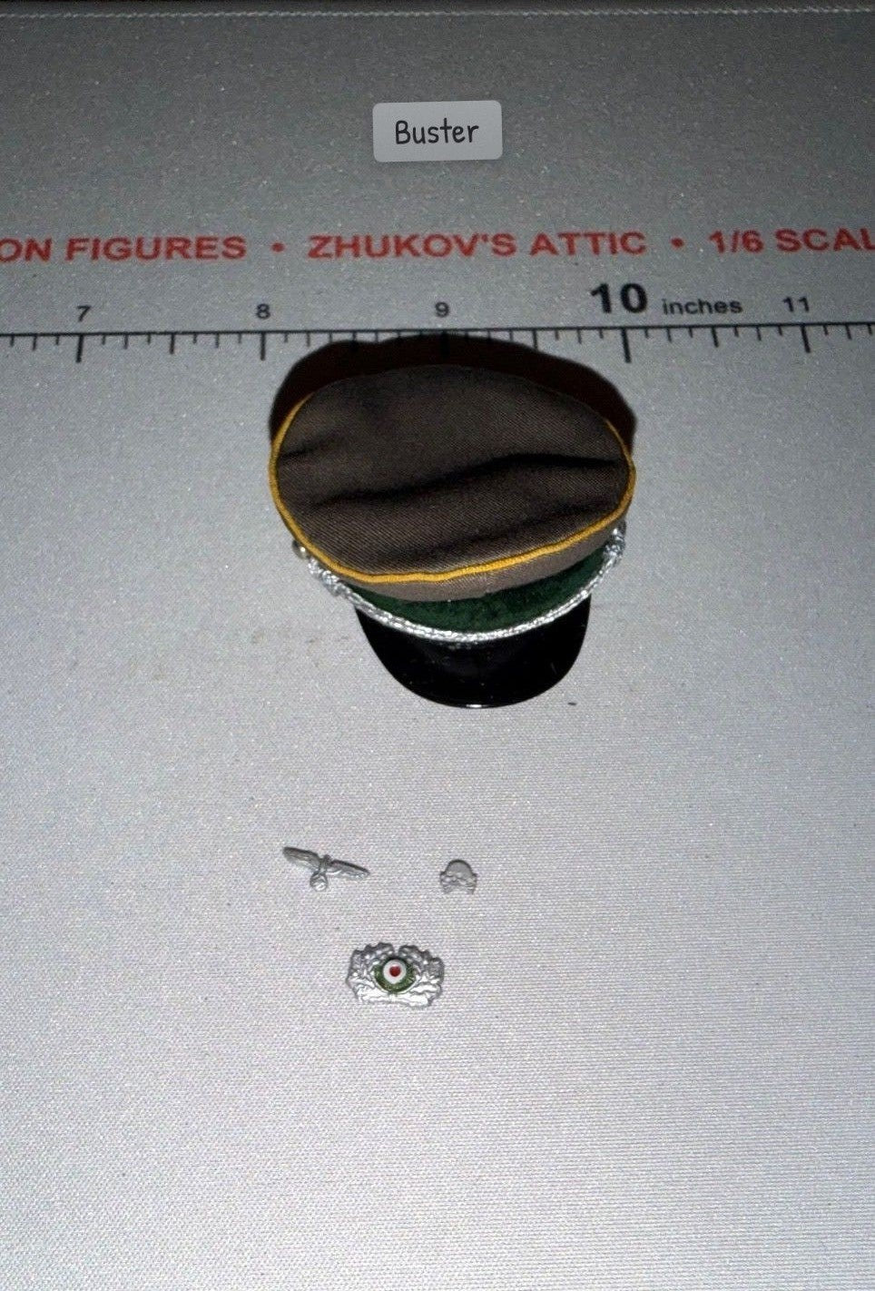 1/6 Scale WWII German Cavalry Officer Peaked Cap with Insignia Set