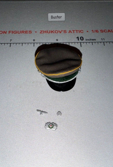 1/6 Scale WWII German Cavalry Officer Peaked Cap with Insignia Set