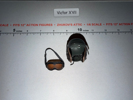 1/6 Scale WWII US Tanker Helmet and Goggles Set