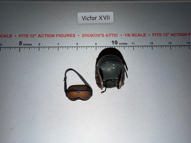 1/6 Scale WWII US Tanker Helmet and Goggles Set