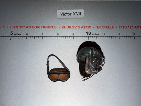 1/6 Scale WWII US Tanker Helmet and Goggles Set