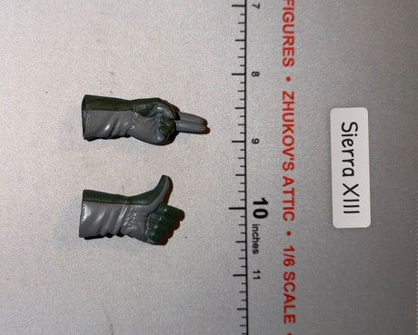 1/6 Scale Modern Era Pilot Olive Drab Tactical Gloved Signal Hands