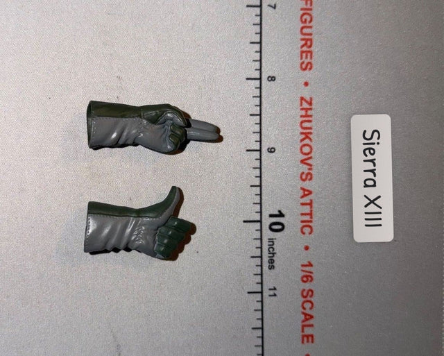 1/6 Scale Modern Era Pilot Olive Drab Tactical Gloved Signal Hands