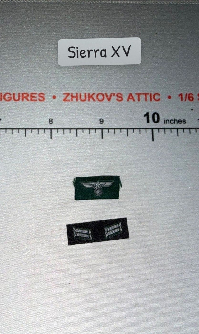 1/6 Scale WWII German Army Collar Tabs and Breast Eagle Insignia Set
