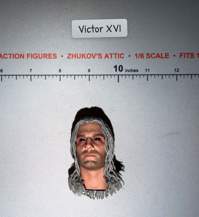 1/6 Scale Fantasy Male Witcher Long Hair Head Sculpt