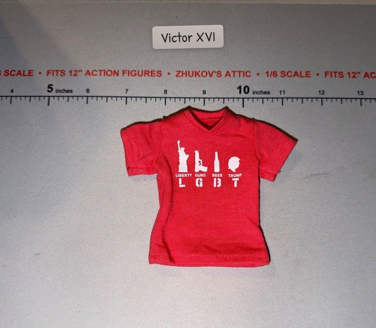 1/6 Scale Modern Era LGBT Liberty Guns Beer Trump Red T-Shirt